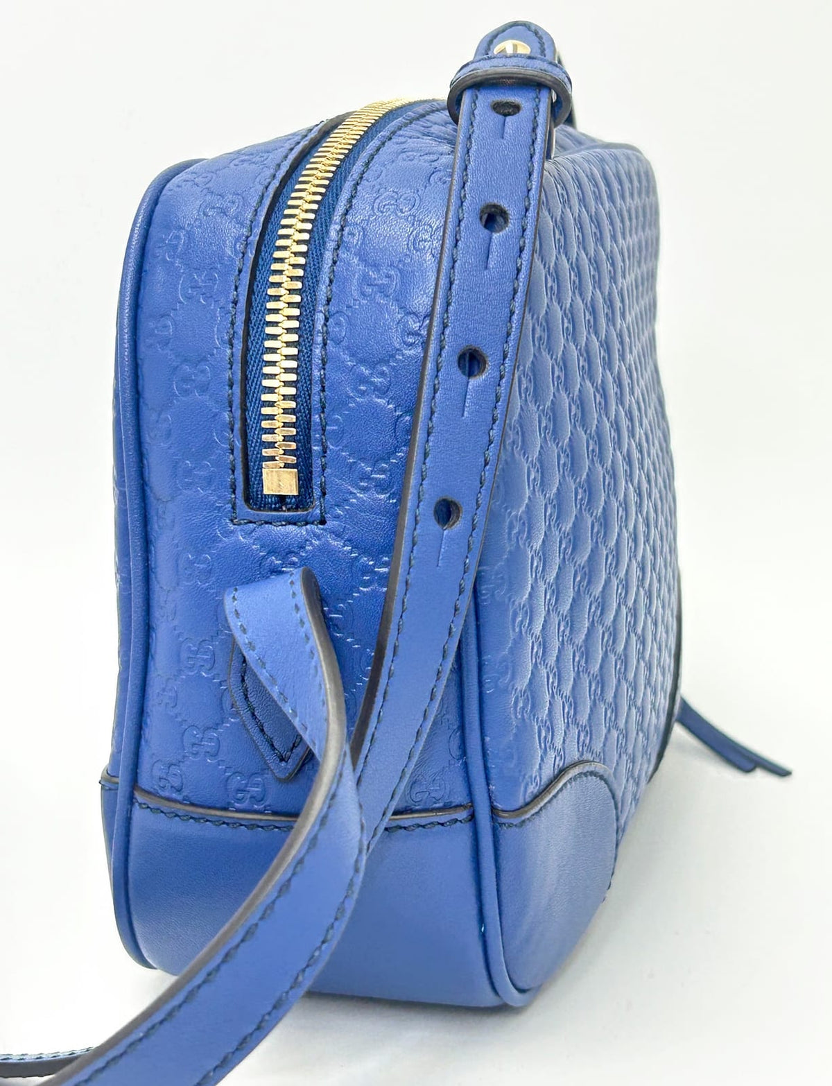 Gucci Microguccissima Bree Mini Crossbody Camera Bag Blue 6