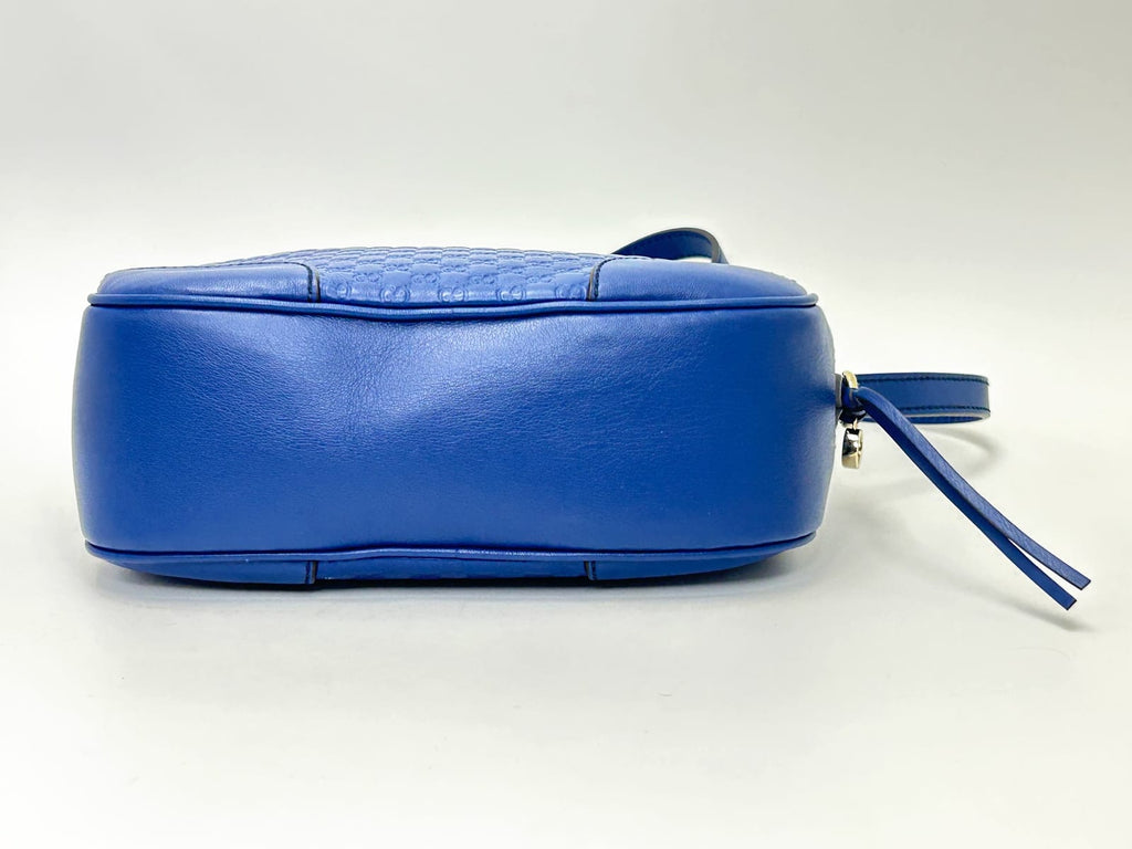 Gucci Microguccissima Bree Mini Crossbody Camera Bag Blue 7