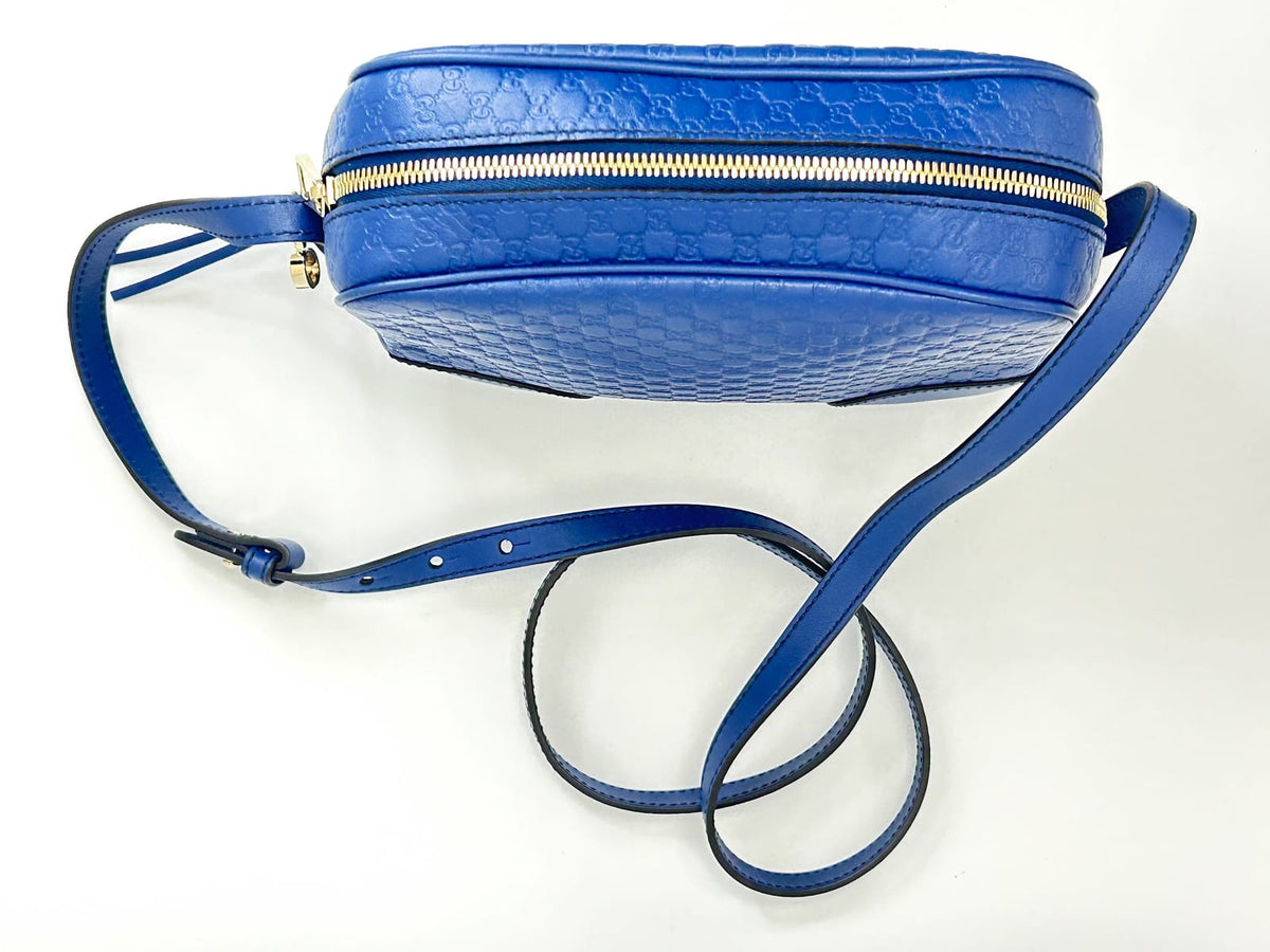 Gucci Microguccissima Bree Mini Crossbody Camera Bag Blue 8