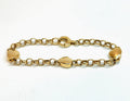 14K Yellow Gold Heart Link Bracelet 3