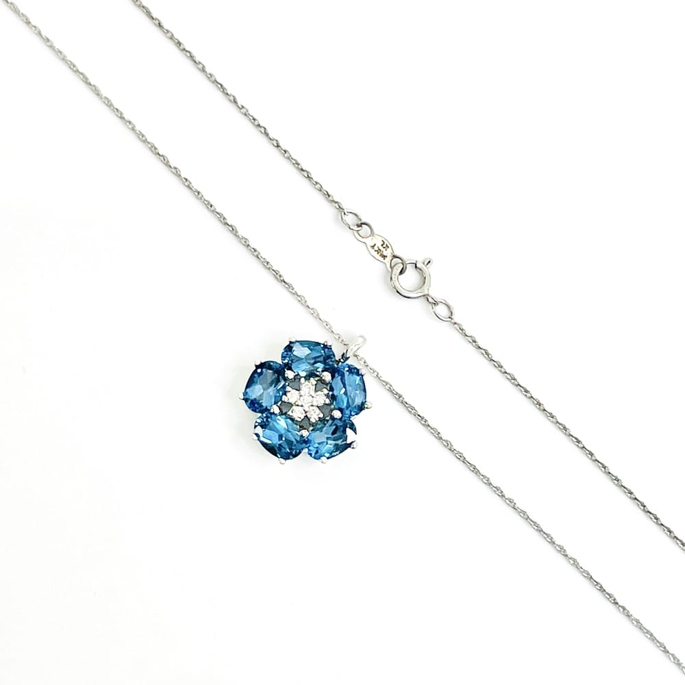 Ethereal 14K Gold Blue Stone Necklace 3