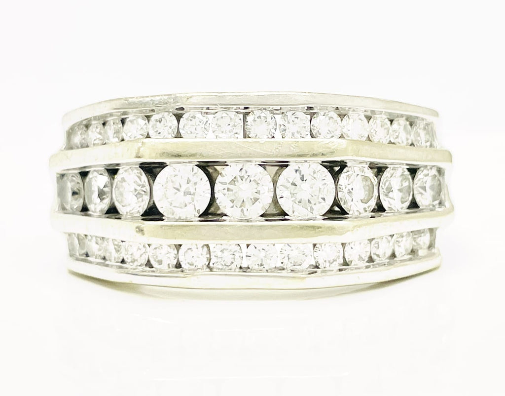 10K White Gold Men's Diamond Ring 6
