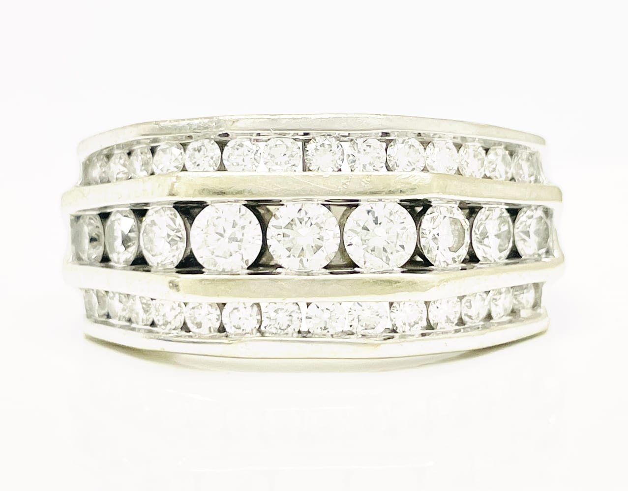 10K White Gold Men's Diamond Ring 6