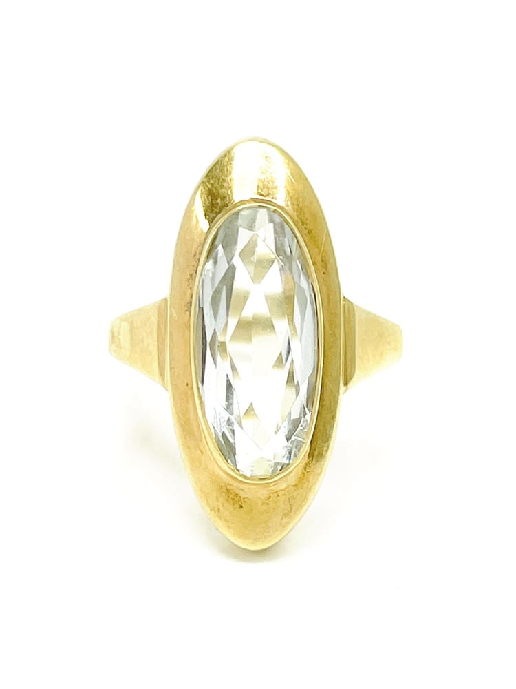14K Yellow Gold Blue Topaz Ring 1