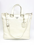 Prada Vitello Daino White Leather Bag 1