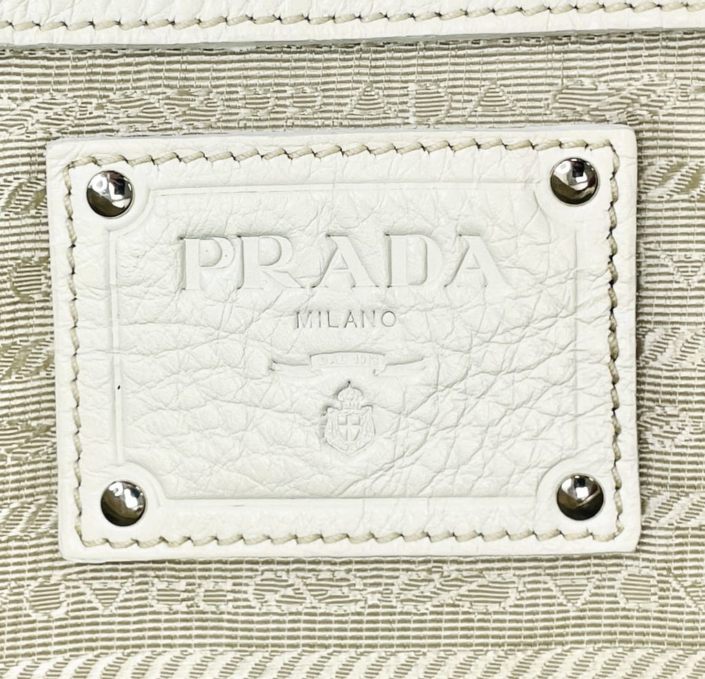 Prada Vitello Daino White Leather Bag 9
