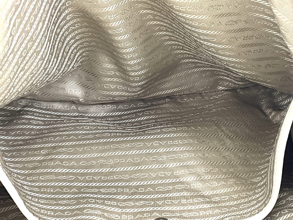 Prada Vitello Daino White Leather Bag 11