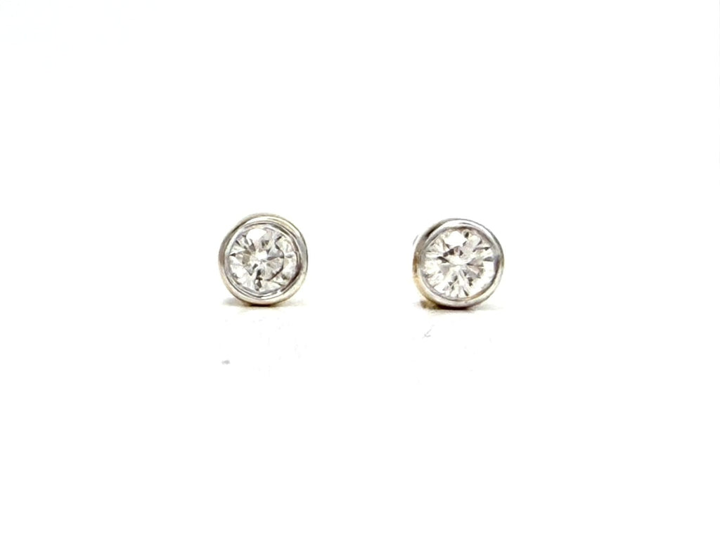 18K Yellow Gold Diamond Stud Earrings 4