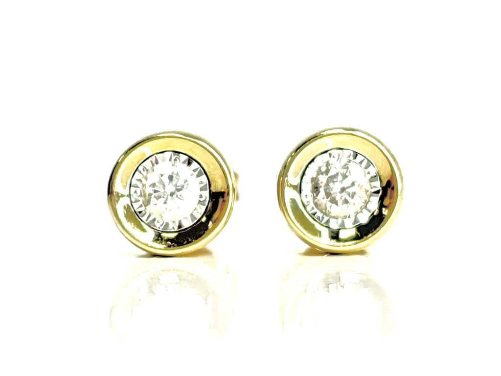 10K Gold Diamond Stud Earrings 2