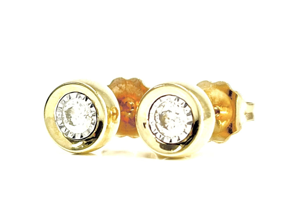 10K Gold Diamond Stud Earrings 3