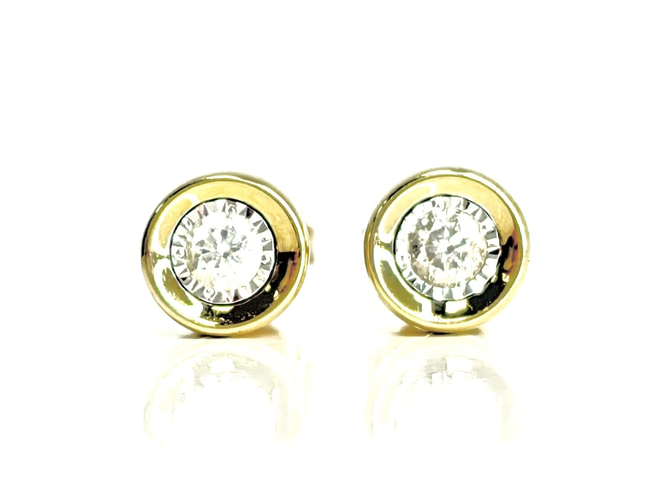 10K Gold Diamond Stud Earrings 6