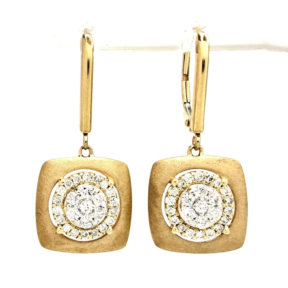 10K Yellow Gold Diamond Drop Earrings 6