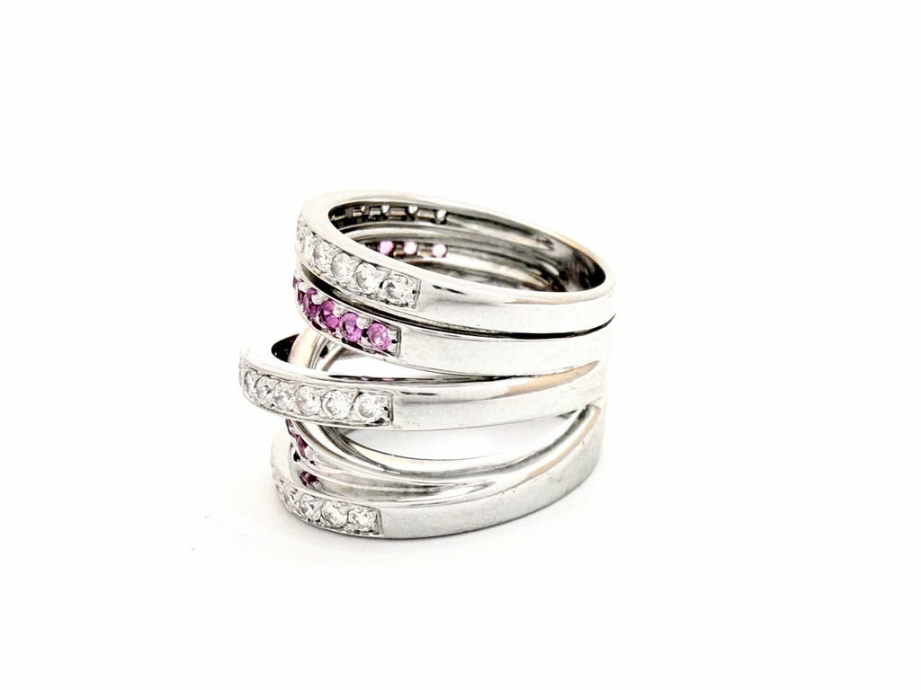 18K White Gold Sapphire & Diamond Ring 3