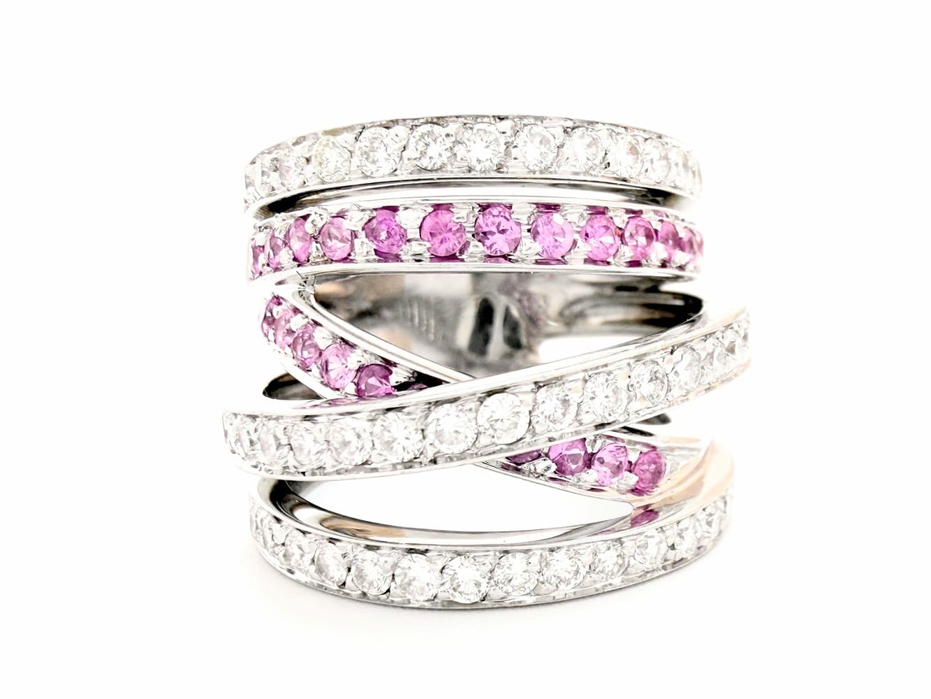 18K White Gold Sapphire & Diamond Ring 6