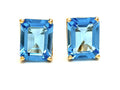 14K Gold Blue Topaz Stud Earrings 1