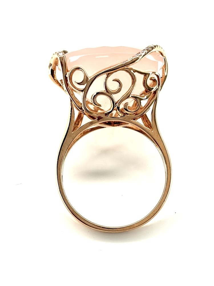 Effy Rose Quartz & Diamond Ring 1